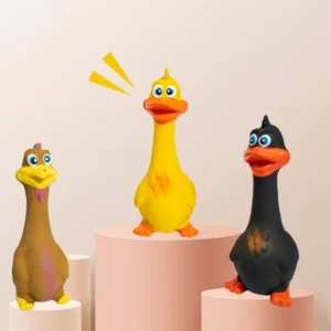 3-Pack Squeaky Latex Dog Toys – Interactive Funny Chicken Design Chew & Play Set