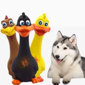 3-Pack Squeaky Latex Dog Toys – Interactive Funny Chicken Design Chew & Play Set