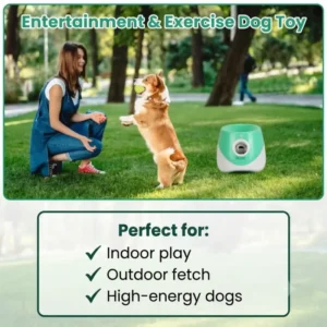 Automatic Dog Ball Launcher with 6 Tennis Balls – Adjustable Distance Interactive Fetch Machine for Dogs
