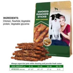 Chicken Wrapped Rawhide Dog Chew Sticks – High Protein Natural Treats
