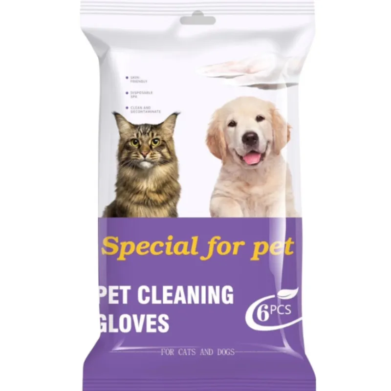Coconut Oil Pet Grooming Gloves & Wipes for Dogs and Cats – Deodorizing Daily Care Cleaning Mitts