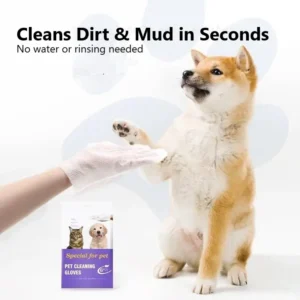 Coconut Oil Pet Grooming Gloves & Wipes for Dogs and Cats – Deodorizing Daily Care Cleaning Mitts