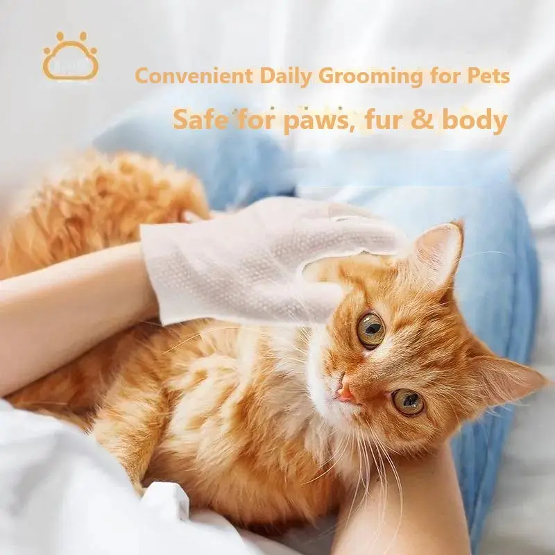 Coconut Oil Pet Grooming Gloves & Wipes for Dogs and Cats – Deodorizing Daily Care Cleaning Mitts - Image 3