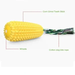 Durable Squeaky Corn Stick Dog Chew Toy – Interactive Dental Cleaning Toy for All Breeds