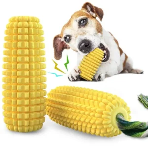 Durable Squeaky Corn Stick Dog Chew Toy – Interactive Dental Cleaning Toy for All Breeds