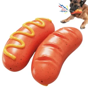 Indestructible Dog Chew Toy for Aggressive Chewers – Durable Rubber Interactive Squeaky Toy