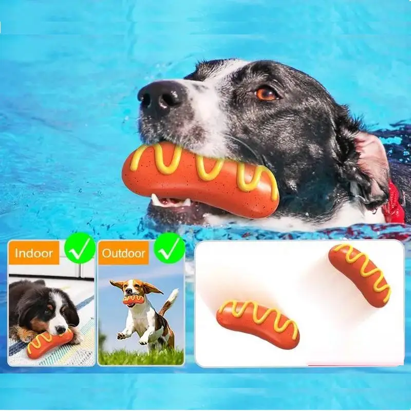 Indestructible Dog Chew Toy for Aggressive Chewers – Durable Rubber Interactive Squeaky Toy - Image 2