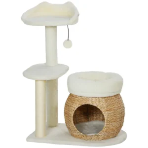 Multi-Level Cat Tree Tower with Condo, Scratching Posts & Hanging Toy – Indoor Cat Activity Center