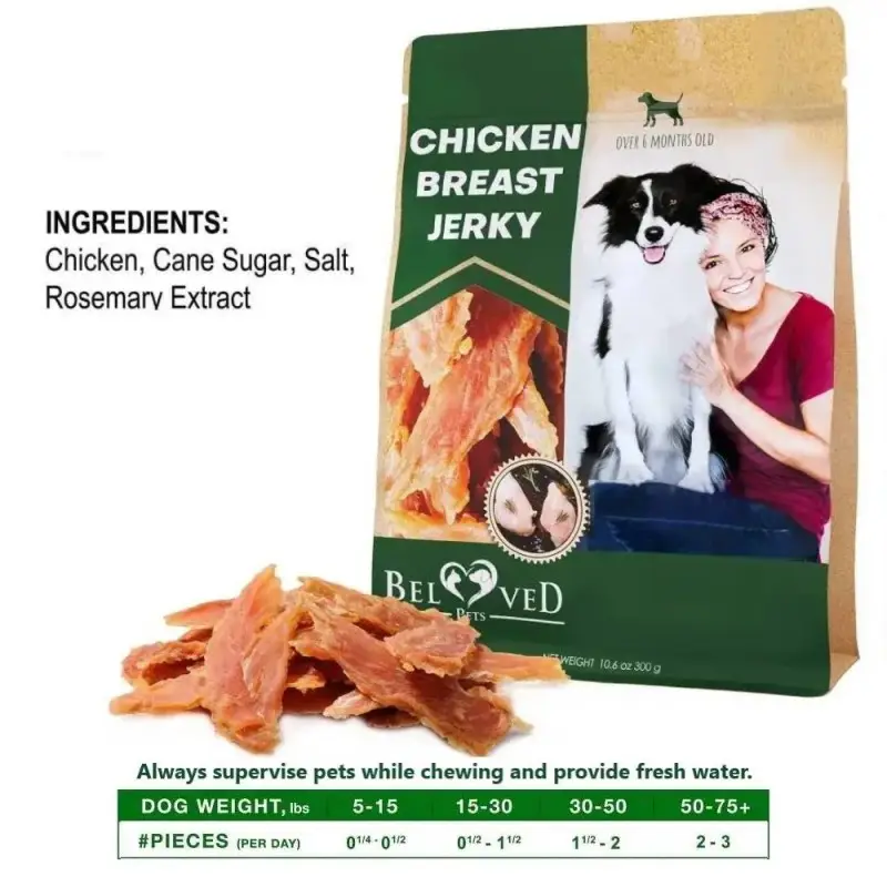 Natural Chicken Jerky Dog Treats – High Protein Training Snacks