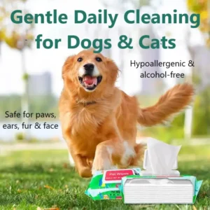 Plant-Based Pet Grooming Wipes for Dogs & Cats – Fragrance Free